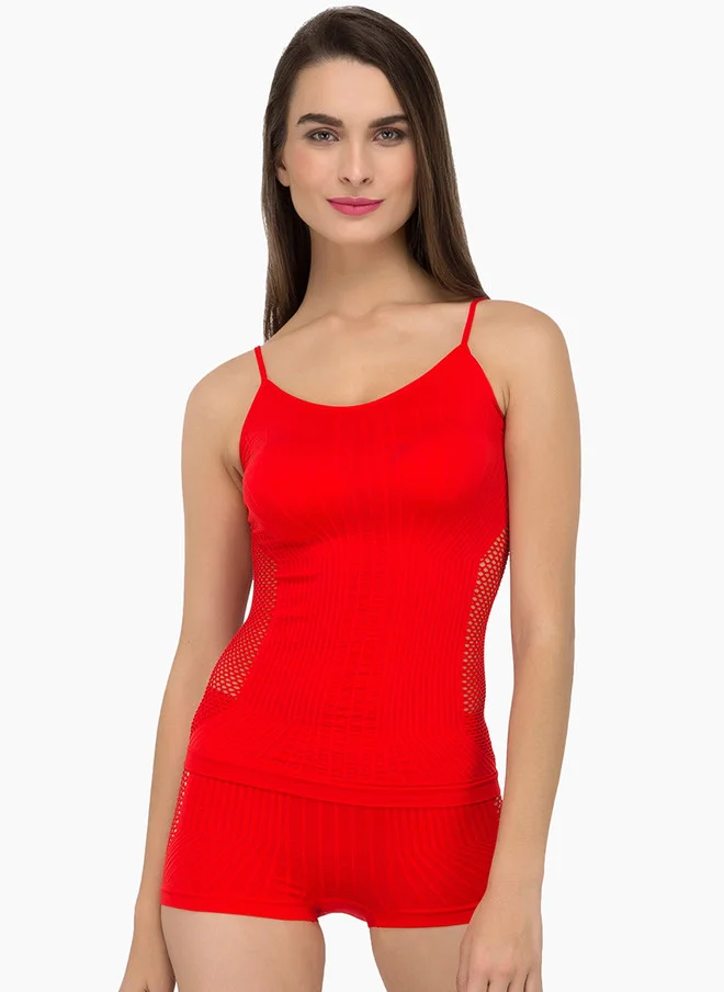 ليس اند مي  Laceandme Women Red Solid 2 Piece Shapewear Set